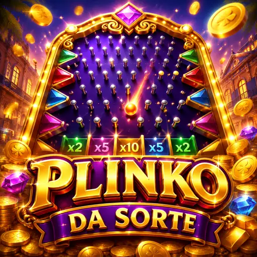 Tabuleiro do jogo Plinko com bolinha caindo nos multiplicadores